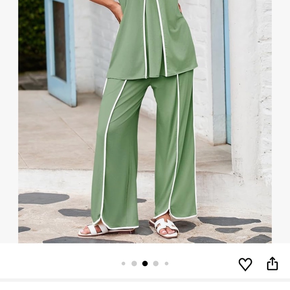 Green Women's Pants Set
